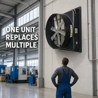 Ventilateur d'extraction de 72 pouces, 125 000 m³/h, grand diamètre, ventilateur de ventilation de 72 pouces avec 6 pales en alliage et moteur BLDC pour grands bâtiments