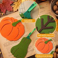 24 décorations d'automne en feutre pour arbres, ornements suspendus en forme de feuilles d'érable et de citrouille pour Thanksgiving et la récolte
