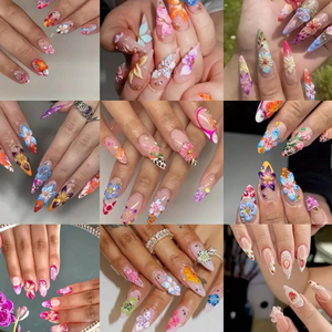 3D คริสตัลน้ำแข็งรูปดอกไม้12ช่องคละสีประดับ3D ทำจากเรซิ่นหรูหราตกแต่งเล็บมือรูปดอกลิลลี่ - Product Image 5