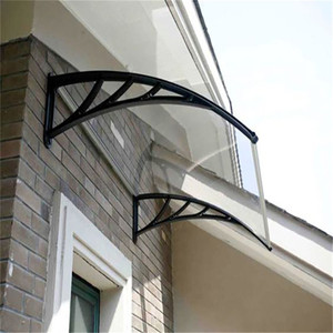 Phía Trước Cửa Tán Hiên Mưa Bảo Vệ Mái Hiên Nạc Để Mái Nơi Trú Ẩn Bóng Râm, Kính Không Khung Tán Với Thép Không Gỉ Phần Cứng - Product Image 3