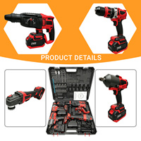 Ensemble d'outils électriques sans fil industriels 4-en-1 MT avec moteur sans balais, batterie au lithium 21V, comprenant clé à chocs, perceuse et meuleuse d'angle pour le bricolage