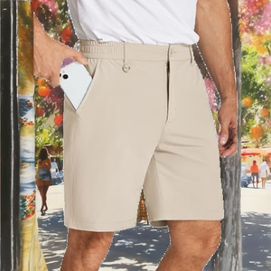 Popular Summer New 100% Cotton <b>Canvas</b> Breathable Casual Shorts Men's Mid <b>Plain</b> Dyed Straight Slim Fit Large Size Solid Color - Product Image 2