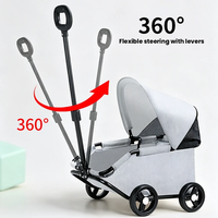 Poussette d'entrée inclinable réglable pour animaux de compagnie, pliable, capacité 7,5 kg, chariot de courses double usage pour chiens et chats, idéal pour la ville - Vente chaude