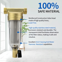 Système de filtration de sédiments pour toute la maison, 4 m³/h, 40 microns, auto-nettoyant, sans plomb, laiton, sans BPA, en stock/OEM