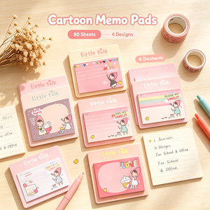 Petits blocs-notes adhésifs mignons à motifs de dessins animés, blocs-notes colorés pour l'école et le bureau - Product Image 6