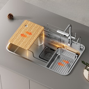 Modern <b>kitchen</b> Japanese-style <b>sink</b> large single-slot dishwashing integrated basin nano stainless steel dishwashing <b>sink</b> - Product Image 1