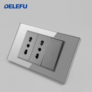 Delefu ổ cắm tiếng hiện đại và đơn giản Hỗ trợ sạc nhanh Type-C 20W và thiết kế bảng điều khiển kính USB kép - Product Image 2