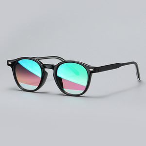 Lunettes de soleil rondes JIMEI à monture intégrale, verres dégradés, protection UV 100%, logo personnalisé, style rétro unisexe pour adultes - Product Image 4