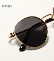 Vente en gros de créateurs de mode lunettes de soleil pour femmes lunettes de soleil circulaires pour hommes pas chères lunettes de soleil classiques rondes en métal