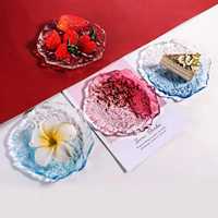 Assiettes en verre dégradé, assiettes à dessert et à fruits créatives haut de gamme pour la maison, assiettes à salade en cristal