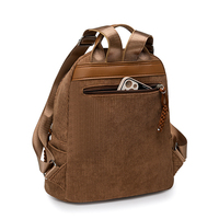 Sac à dos mini en velours côtelé pour femmes et filles, design tendance, décontracté, pour l'école