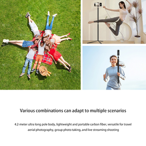 Palo de Selfie de 4 m de Fibra de Carbono, Extensible, Invisible y Ultra Largo para <span class=keywords><strong>Insta</strong></span> <span class=keywords><strong>360</strong></span> <span class=keywords><strong>ONE</strong></span> X4 X3 <span class=keywords><strong>RS</strong></span>, para Accesorios DJI OSMO <span class=keywords><strong>360</strong></span> - Product Image 4