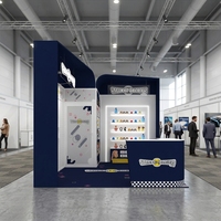 Conception et réalisation de stands personnalisés en aluminium et tissu, étagères, panneaux perforés, panneaux stratifiés, panneaux PVC pour salons professionnels (réutilisables)