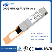 Émetteur-récepteur YYGL QSFP56 200G 1310nm LC Duplex 10km OSFP MSA CMIS Rev5.2 avec détecteur PIN MMF pour interconnexion de centre de données et calcul IA