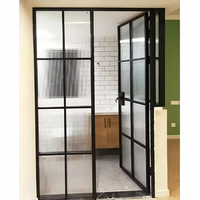 Porte intérieure de salon en acier et fibre de verre, style français, design moderne en fer forgé