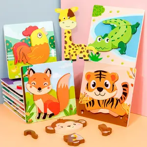 Children's Development Of Intelligence And Fun Three-dimensional Animal Early Education Puzzle