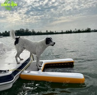 Flotteur gonflable vert rampe d'eau flottante échelle bateaux quais marches pour chiens
