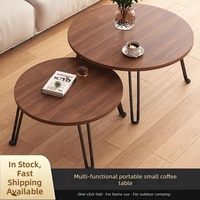 Table basse pliable, table à thé pour salon, table moderne simple, table à thé ronde, table d'angle