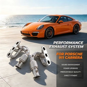 Collecteur d'échappement isolé haute performance en acier inoxydable 304 pour Porsche 911/991.1 <span class=keywords><strong>Carrera</strong></span> 3.4 2011-2015 – Amélioration des performances du tuyau avant - Product Image 1
