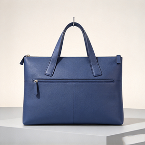 Men Faux Leather Business Briefcase <b>Slim</b> Top Handle <b>Laptop</b> Handbag With Front Zipper Pocket For Office Commute - Product Image 3