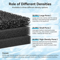 Feuille de mousse à cellules ouvertes pour filtre d'aquarium Éponge bio Tampon filtrant pour réservoir de poissons Diviseur de puisard 11 "Lx 10.25" W X 2 "H, noir