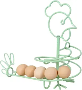 Support de stockage d'œufs, en fil de métal, design en forme de fil métallique, présentoir, organisateur d'œufs, support de rangement