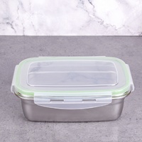 Yolecen Rectangle 304 Récipient de nourriture en acier inoxydable Scellé Conservation Boîte de cornichon Boîte à lunch pour Restaurant domestique