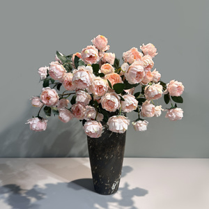 Vendita calda di bellezza e la bestia matrimonio fiori artificiali bouquet 7-testa ramo singolo Swiss peonia pianta decorazione per la casa - Product Image 4