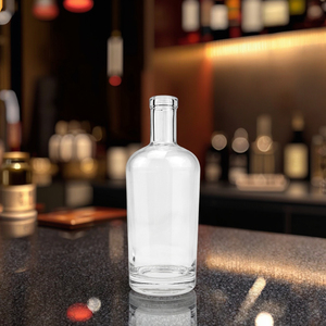 Venta caliente Wmpty Botella de vidrio 300ml 500ml 700ml 750ml Vodka Whisky Licor <span class=keywords><strong>Brandy</strong></span> con corcho - Product Image 6