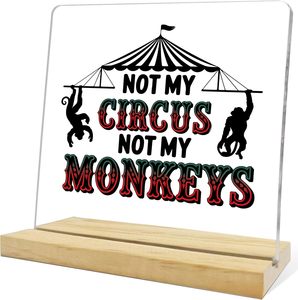 Logotipo de No es <span class=keywords><strong>mi</strong></span> circo, no son mis monos, placa acrílica divertida <span class=keywords><strong>para</strong></span> <span class=keywords><strong>regalo</strong></span>, adecuada <span class=keywords><strong>para</strong></span> escritorio de oficina, médicos - Product Image 3