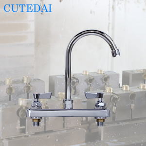 Signature 2 manijas giratorias cuello de cisne <span class=keywords><strong>grifo</strong></span> de <span class=keywords><strong>cocina</strong></span> cromado con arandela manijas de hoja de latón Material de latón de alta calidad - Product Image 4