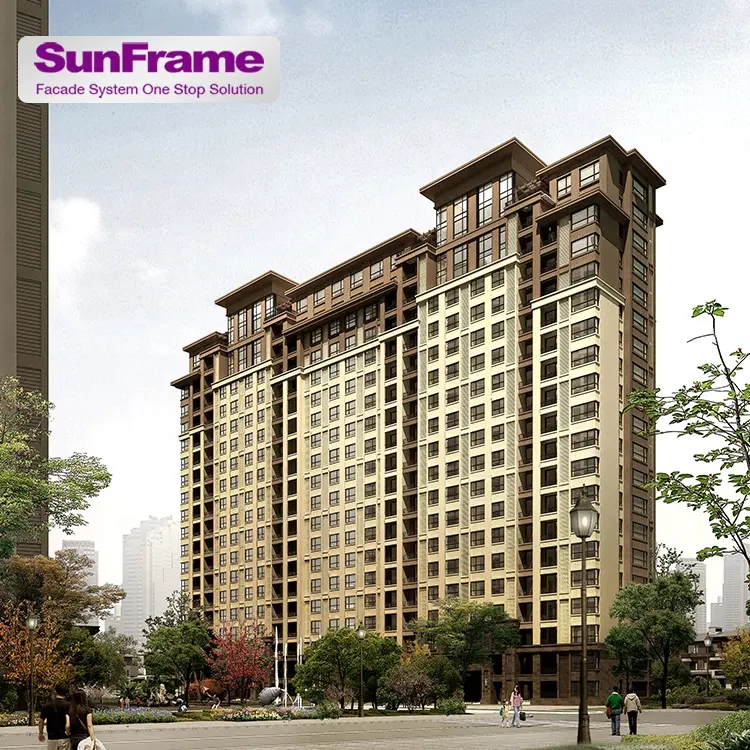 Sun Frame Aluminum Profile Building And Residential House Glass Single Board Commercial Curtain Wall