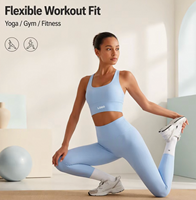 Ensemble de vêtements de sport sexy de couleur unie avec logo personnalisé, ensemble de vêtements de fitness pour femmes, ensemble de vêtements de yoga