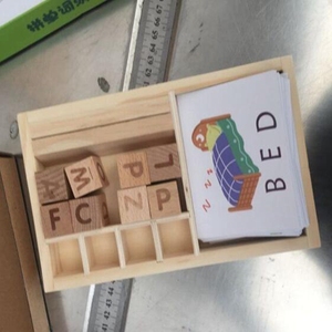 Cognitived precoce educativo inglese parole carta di corrispondenza di periodo di legno gioco di parole per i bambini - Product Image 5