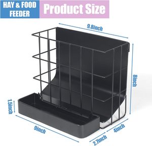 Comedero de Heno Metálico Oniya para Conejos y Cobayas con Gancho, Diseño Inclinado Interno, Comedero de Heno para Animales, para Conejos y Chinchillas - Product Image 2