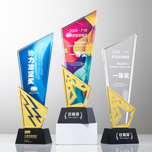 Crystal <b>Trophy</b> Laser <b>Engraved</b> Digital Printing Durable Conference Award Supplies Business Gift ABCDE - Product Image 3