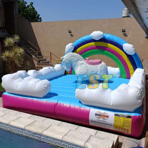 Jeu gonflable extérieur de rodéo de licorne d'arc-en-ciel avec la <span class=keywords><strong>machine</strong></span> mécanique de taureau fou d'équitation de taureau de matelas pour la <span class=keywords><strong>location</strong></span> de partie - Product Image 2