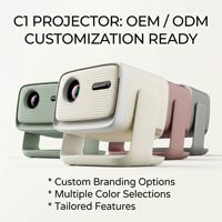 Projecteur C1, résolution native 1080P, LED 480 ANSI, WiFi, projecteur de cinéma portable pour l'extérieur