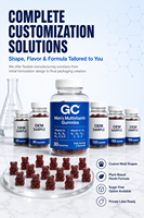Gommes multivitaminées pour hommes sans sucre Vitamines A B1 B2 B6 B12 C D E 30 unités OEM Marque privée
