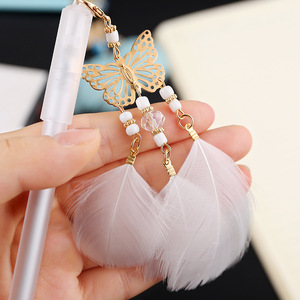 Nieuwe Veren Vlinder Hanger Pen Meisje Hart Schattige Vlinder Hanger Student Briefpapier Sneldrogende Neutrale Pen - Product Image 3