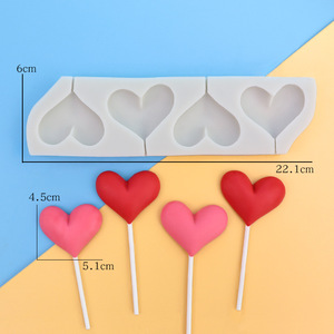 Moule en silicone Love Lollipop pour la fabrication artisanale de bâtonnets de fromage, chocolat, fondant et pâtisserie, avec broyeur en silicone - Product Image 6