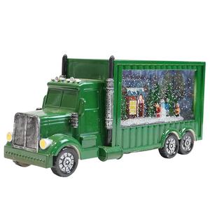 Globe de neige de Noël vintage avec scène familiale de camion de transport en plastique, éclairage LED et musique, vente en gros, nouveauté - Product Image 6