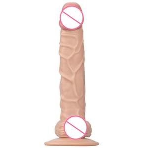 Gratis Custom Box-Fabriek Direct Zwart Bruin Vlees Kleur 10 Inch Dildo Penis Seksspeeltjes Vrouw Met China Fabriek Lage Prijs - Product Image 3