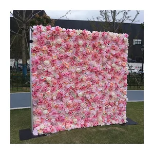 En iyi fiyat çiçek duvar Backdrop 8ft X 8ft özelleştirilmiş düğün yapay çiçekler duvar arka plan