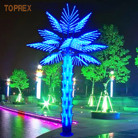 Palmiers éclairés extérieurs artificiels à LED palmiers lumineux illuminés pour décorations de vacances éclairage aménagement paysager