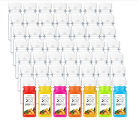 2 oz botol Shot dengan tutup botol plastik kecil untuk cairan jahe botol pendek untuk jus minuman keras