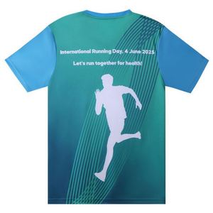 Camiseta Deportiva de Poliéster con Logotipo Personalizado OEM, de Secado Rápido, con Cuello en V, para Correr, Maratón, Eventos Deportivos, Fisicoculturismo para Hombre - Product Image 3