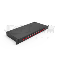 Panel Patch Fiber Optik Rak Mount 1U 19 Inch Indoor, Baja Canai Dingin, 12/24 Port ODF SC/FC/ST/LC