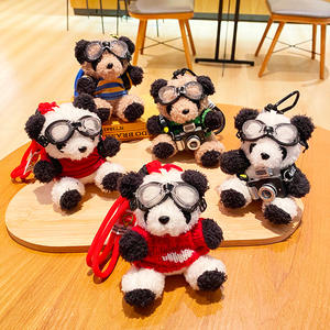 HECION Valentinstagsgeschenk Kaninchen mit Pullover Personalisierter Panda Plüschtier Schlüsselanhänger Großhandel Niedliche Weiche Plüsch-Panda Schlüsselanhänger - Product Image 2
