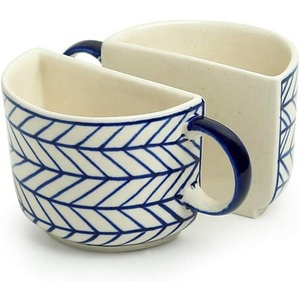 Brand New nửa chén trà GỐM đặt của <span class=keywords><strong>2</strong></span> handmade sứ Tùy chỉnh màu tráng men cốc trà cà phê - Product Image 2